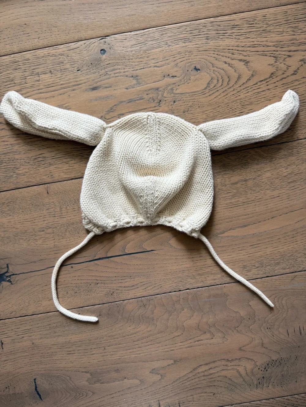 Wild Wawa Bunny Ear Knit Bonnet Cream 6–12 Months